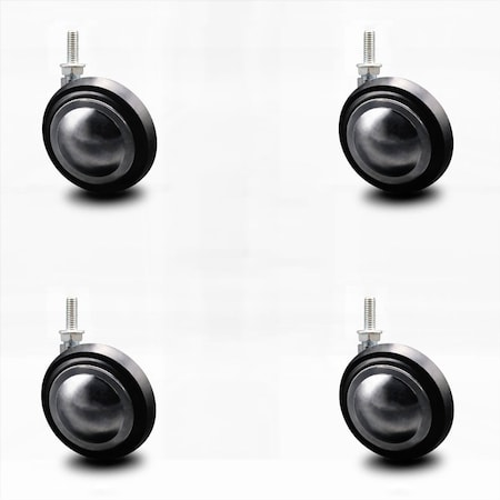 Service Caster 3 Inch Bright Chrome Soft Tread Ball Caster -5/16 Inch Threaded Stem, 4PK SCC-TS01S30-DCR-BC-5161878-4